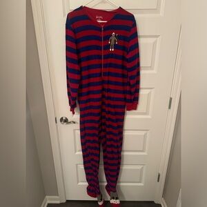 Footie pajamas - monkey - striped